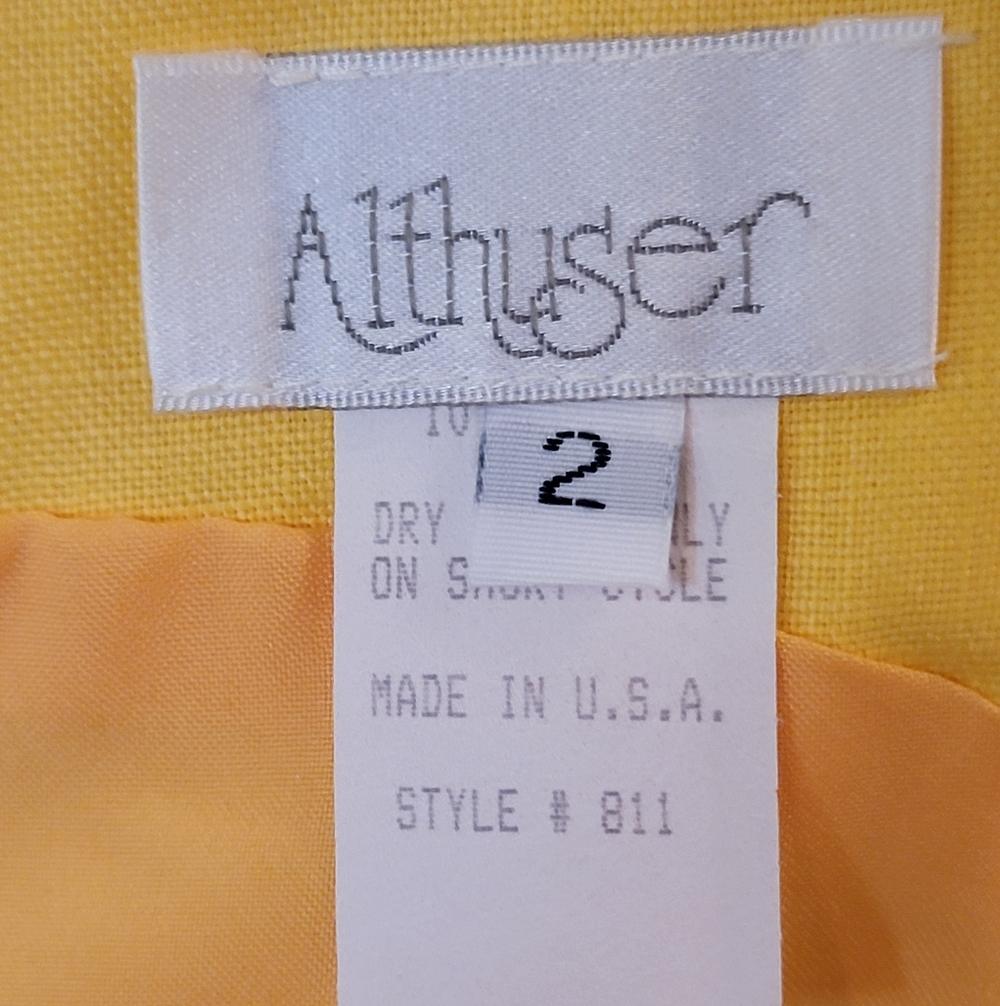 Althule True Vintage Mod Sheath Dress 100% Linen Fully Lined Size 2 - Picture 12 of 16